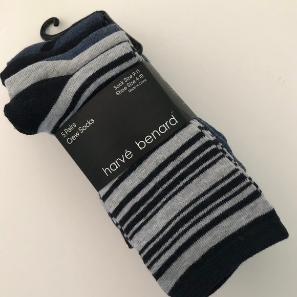 HARVE BENARD 5 Pair Crew Socks NWT - Picture 1 of 4